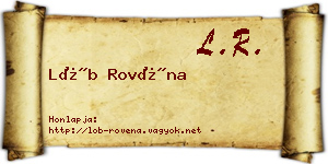 Löb Rovéna névjegykártya